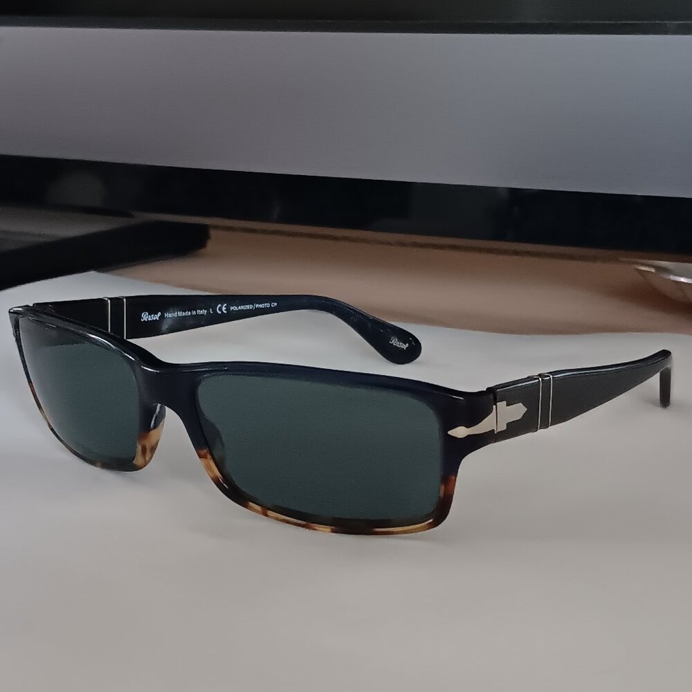 Persol 2747-s 955/4n 57* 1640 Rectang. Polarized Blue Tortoise Men's Sunglasses